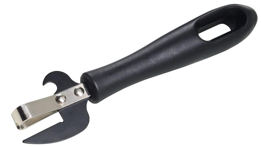 Открывалка для консервных банок 16,5 см. простая, с пласт. ручкой FM /1/6/ фото 1