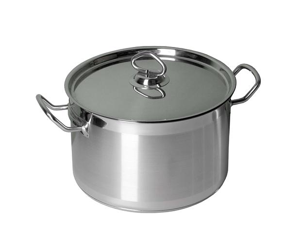 Кастрюля 7,0 л. нерж. d=25,5 см. h=16 см. тройное дно с крышк. (индукция) /1/ фото 1