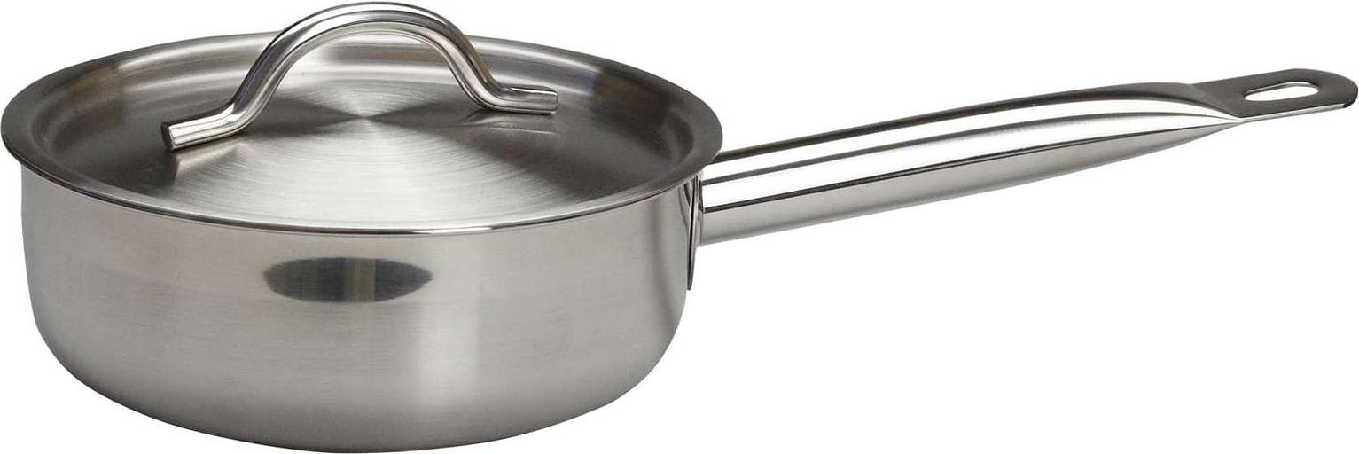 Сотейник 1,2 л. нерж. d=16 см. h=6 см. с крышк. тройное дно (индукция) /1/10/ фото 1