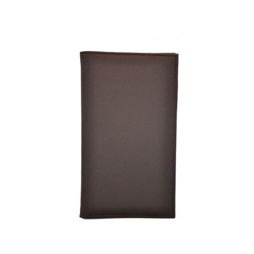 Папка для счетов 22*11см 2-х стор. кож.зам. корич. /1/ фото 1