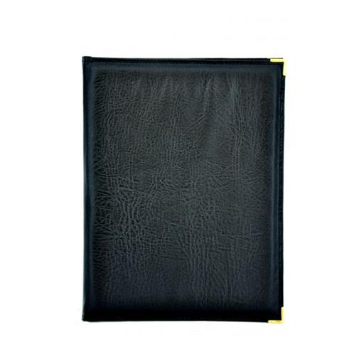 Папка-меню 32,5*24 кож.зам.-шелк черная съемные файлы /1/ фото 1