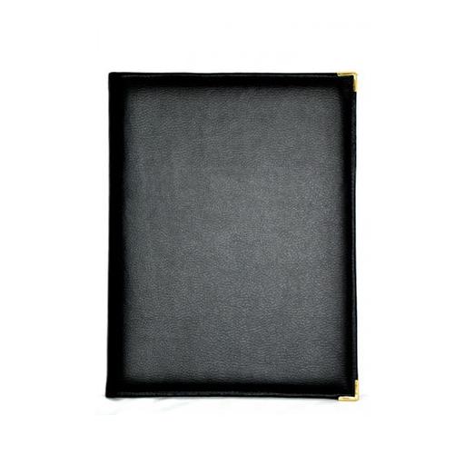 Папка-меню 32,5*24 кож.зам.-шелк черная, съемные файлы /1/ фото 1