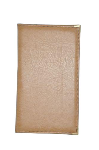 Папка для счетов 22*11см кож.зам.-шелк бежевая /1/ фото 1