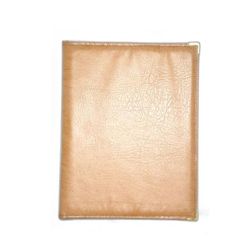 Папка-меню 32,5*24 кож.зам.-шелк бежевая съемные файлы /1/ фото 1