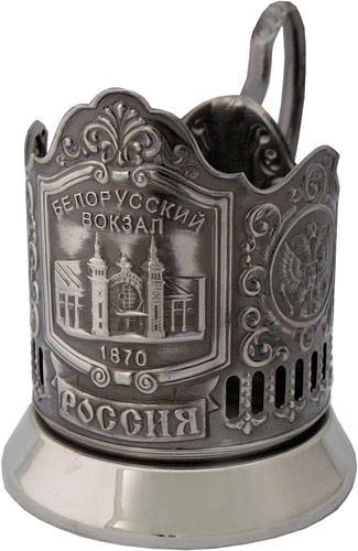 Подстаканник никелир. с чернью Вокзалы в ассортименте /1/ фото 1