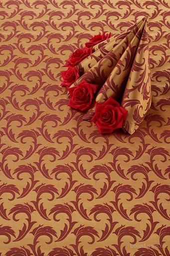 Скатерть 145*145 см. золото-бордо перья /3/ фото 1