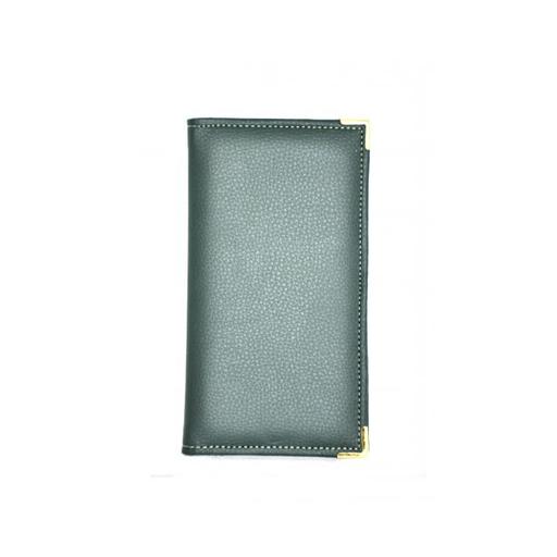 Папка для счетов 22*11см кож.зам.-шелк зеленая /1/ фото 1