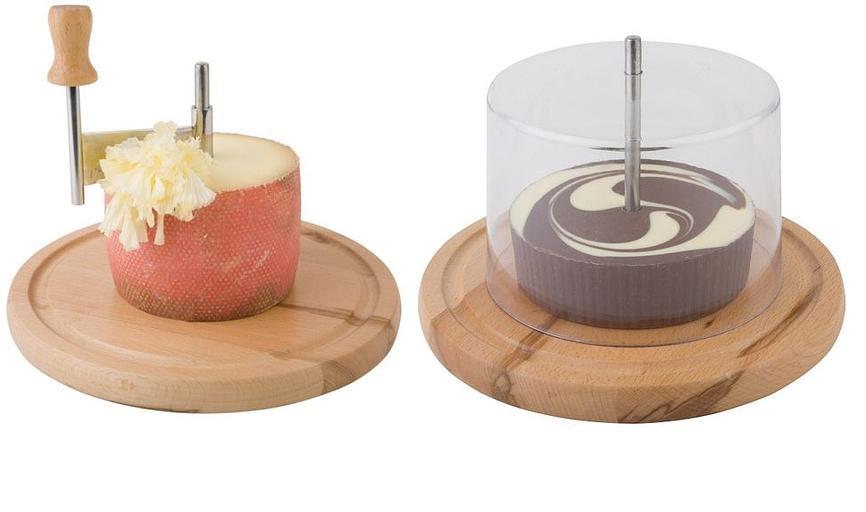 Нож для твердых сыров и шоколада d=22 см. на дерев. подставке с крышк. APS /1/ фото 1