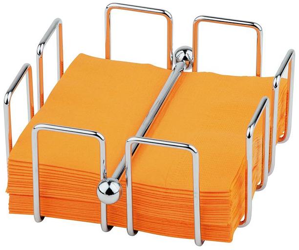 Салфетница 13,5*13,5*6,5 см. горизонтальная нерж. (салфетки 24*24 см) с держат. APS /1/ фото 1