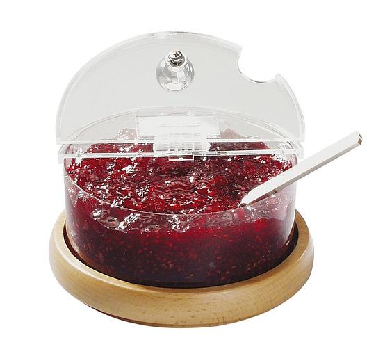 Емкость для джема охлаждаемая 0,6 л. d=14 см. h=9 см. с крышк. на дерев. подст. APS /1/ фото 1