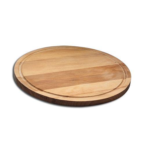 Доска для подачи круг. d=450*22 мм. с желобком, бук /1/ фото 1