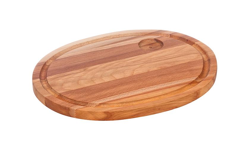 Доска для подачи овал. 360*280*20 мм. с желобком, бук /1/ фото 1