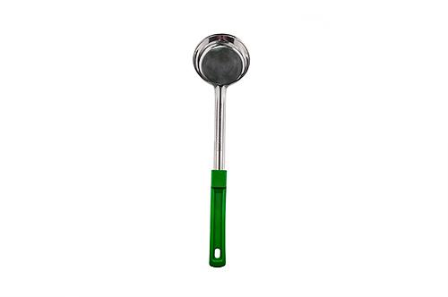 Половник 0,12 л. L ручки 27 см. d=8,6 см. нерж. плоское дно с пластик. ручкой зелён. MGsteel /1/72/ фото 1