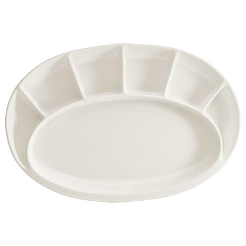 Менажница 7-и секц. 330*215 мм. овал. Белый, форма Гурмэ /1/6/ фото 1