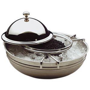 Икорница с емкостью для льда d=19 см. и крышкой нерж.+стекло APS /1/ фото 1