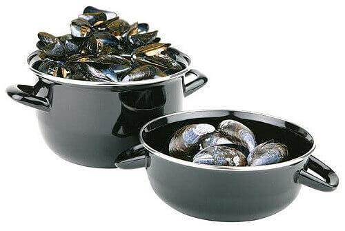 Кастрюля 2,6 л. нерж. d=20 см. h=17 см. для мидий черная APS /1/ фото 1