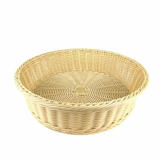 Корзина для хлеба круглая d=40 см. h=10 см. бежевая полиротанг MGprof /1/25/ фото 1