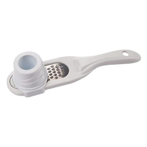 Терка 17*4 см. нерж.+пластик, плоская с держателем для чеснока FM /1/ фото 1