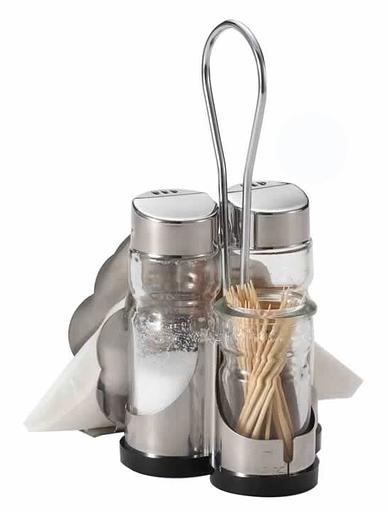 Набор для специй 2 пр.+ салфетница, стаканчик для зубочисток /1/12/ фото 1