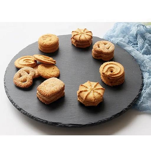 Блюдо для подачи круглое d=30 см. h=2,4 см. вращающееся черное, сланец MGprof /1/ фото 1