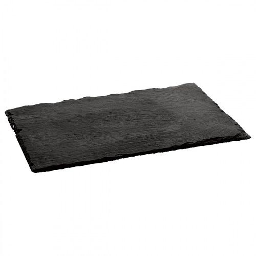Блюдо для подачи прямоуг. 40*25 см. h=0,6 см. черное, сланец MGprof /1/ фото 1