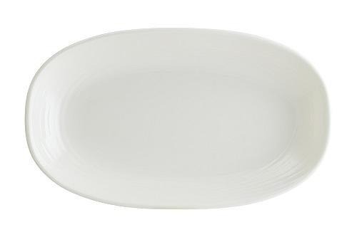 Блюдо овальное 150*85 мм. Белый, форма Луп узкая полоска /1/12/ фото 1