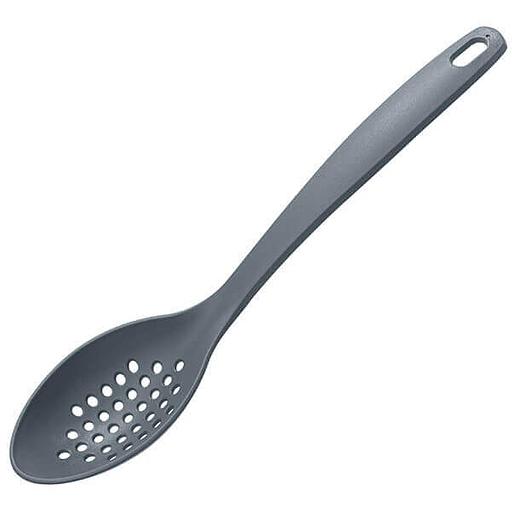Ложка гарнирная L ручки 17 см. перфорир. пластик, серая /1/ фото 1