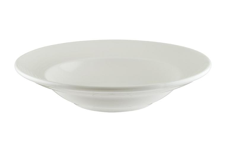 Тарелка d=240 мм. глубокая 400 мл. h=52 мм. Белый, форма Луп узкая полоска /1/6/ фото 1