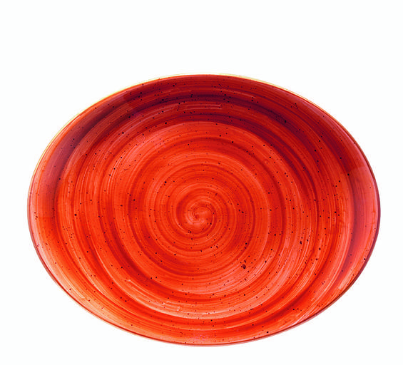 Блюдо овальное 360*280 мм. Терракота, форма Мув /1/6/ фото 1