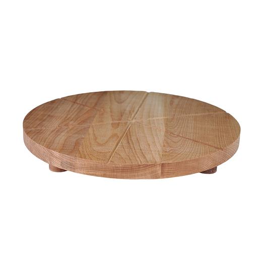 Доска для подачи пиццы d=340*20 мм. на 6 сегментов с ножками, бук /1/ фото 1