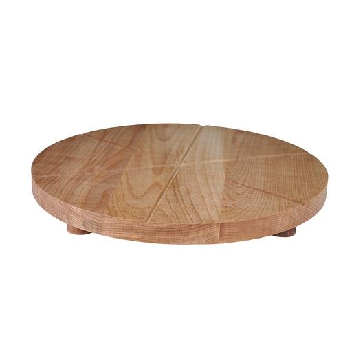 Доска для подачи пиццы d=450*20 мм. на 6 сегментов с ножками, бук /1/ фото 1