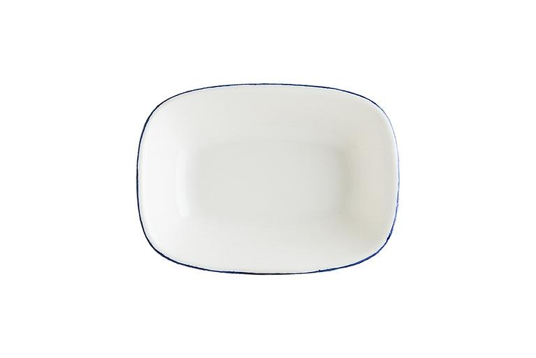 Салатник 140*100 мм. 160 мл. h=35 мм., касалетка Ретро синий край, форма Гурмэ /1/12/ фото 1