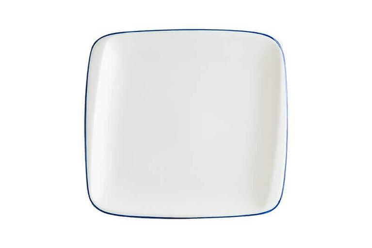 Тарелка прямоуг. 220*200 мм. без полей Ретро синий край, форма Мув /1/12/ фото 1