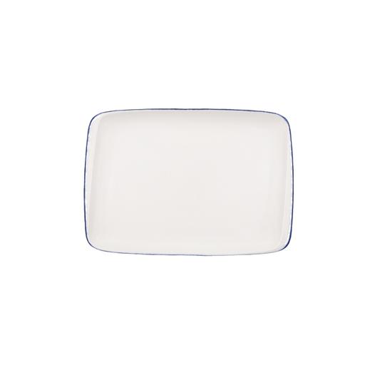Блюдо прямоуг. 230*160 мм. Ретро синий край, форма Мув /1/12/ фото 1