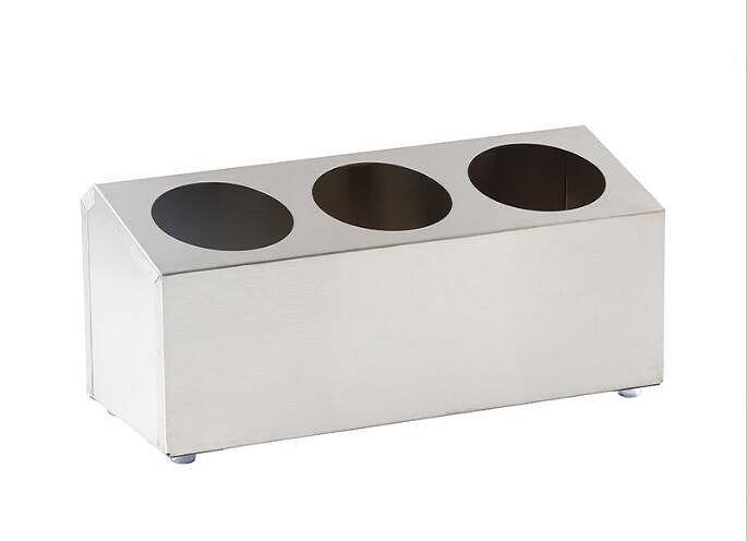 Емкость для столовых приборов 3 стакана 38,5*15,8*17,3 см. нерж. MGsteel /1/ фото 1