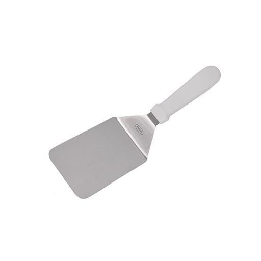 Лопатка 37 см. изогнутая раб. часть 20*8 см. нерж. широкая с пластик. ручкой, белая MGsteel /1/ фото 1