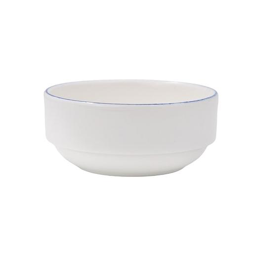 Салатник d=140 мм. 500 мл. h=55 мм. штабелир. (тарелка подст.70714) Ретро синий край, форма Банкет /1/12/ фото 1