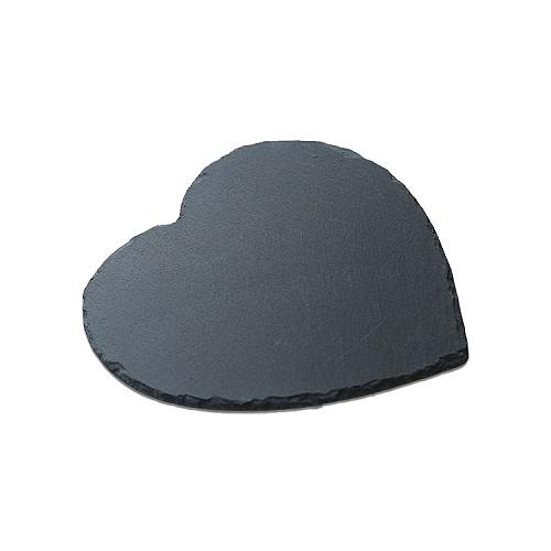 Блюдо для подачи сердце 25*25 см. h=0,7 см. черное, сланец MGprof /1/ фото 1