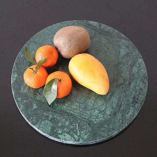 Блюдо для подачи круглое d=25 см. зеленое, мрамор MG /1/ фото 1