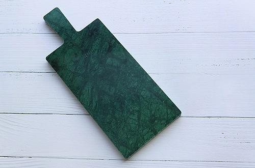 Блюдо для подачи прямоуг. 30*13 см. с ручкой зеленое, мрамор MG /1/ фото 1