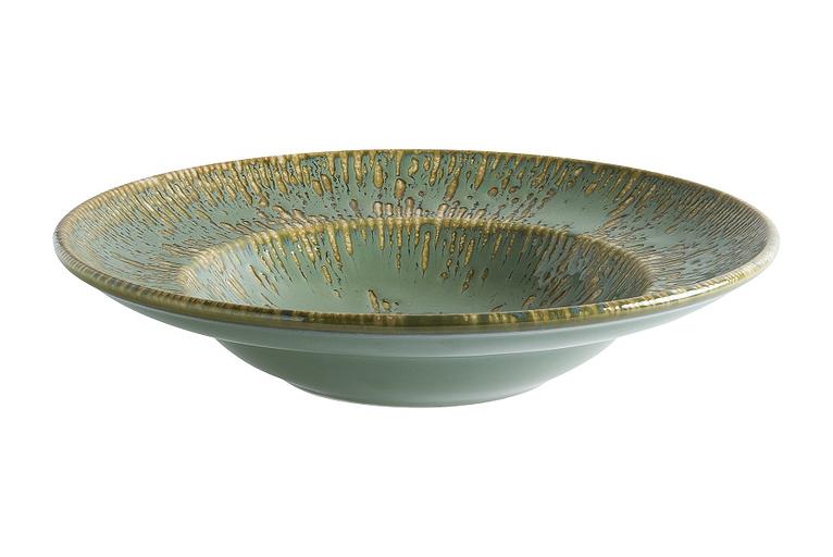 Тарелка d=240 мм. глубокая 400 мл. h=52 мм. Снэл Зеленый чай, форма Гурмэ /1/6/ фото 1