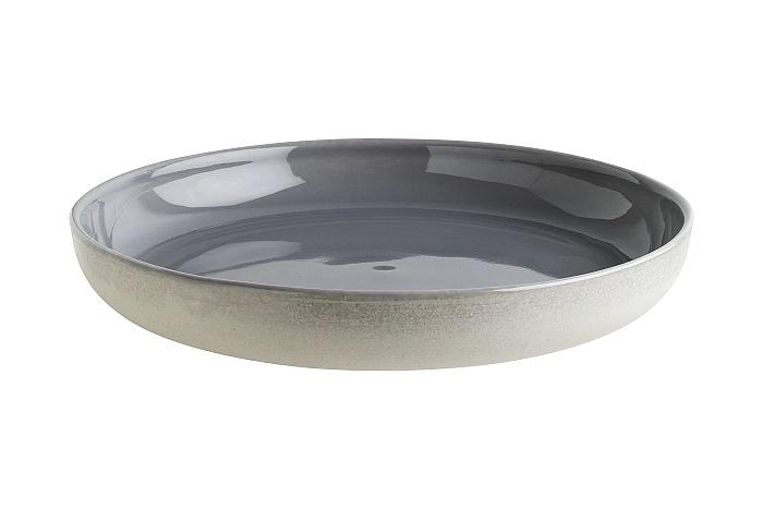 Тарелка d=240 мм. глубокая 400 мл. Серый, форма Граунд /1/6/ фото 1