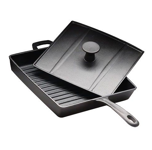 Сковорода 27*27 см. h=4 см. чугун, для цыплят табака /1/6/ фото 1