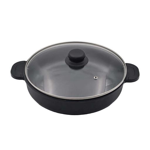 Сковорода d=26 см. h=6,5 см. алюм. с антиприг. покрыт. с крышкой с 2 ручками /1/ фото 1