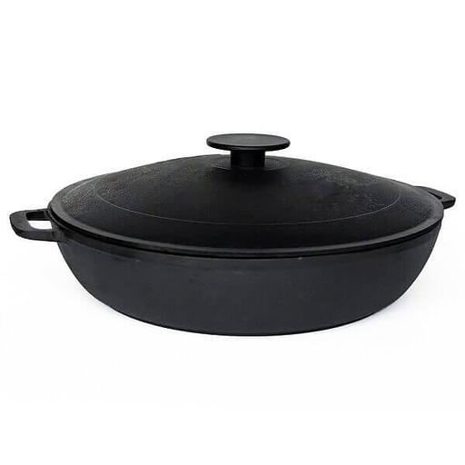 Сковорода d=40 см. h=9,8 см. чугун с крышкой с 2 ручками /1/ фото 1