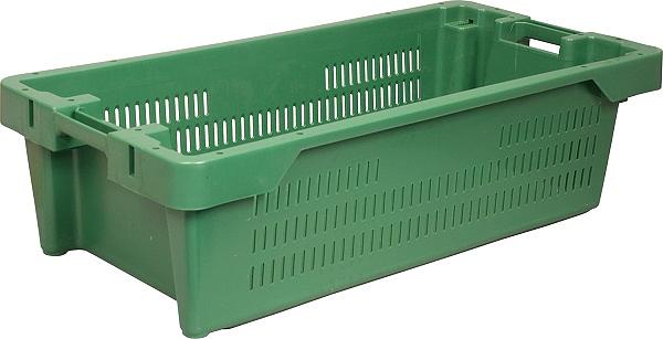 Ящик 800*400*225 мм. для рыбы конусный, перфорир, зеленый /1/90/ фото 1