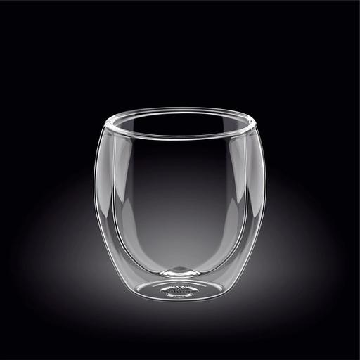 Стакан 400 мл. d=85 мм. h=108 мм. с двойными стенками Термостекло Wilmax /1/48/ фото 1