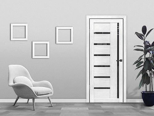 Межкомнатная дверь Тренд Т-3 белая лиственница со стеклом фото 3