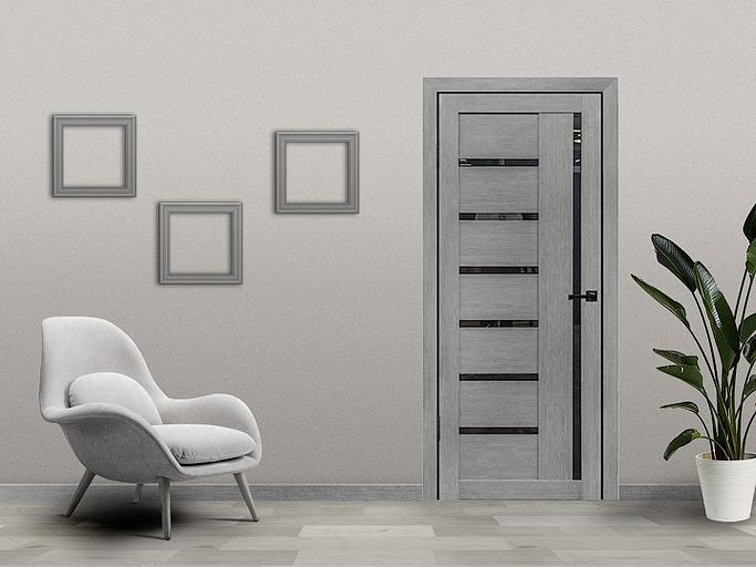 Межкомнатная дверь Тренд Т-3 ясень дымчатый со стеклом фото 3