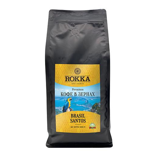 Кофе в зёрнах ROKKA «Бразилия Сантос» 1 кг ОПТ фото 1